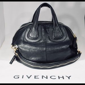 Givenchy Black Leather Nightingale Medium Satchel